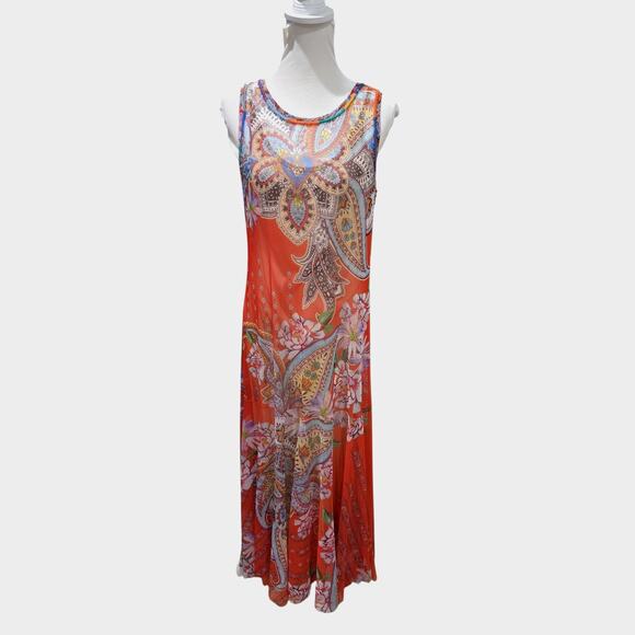 Johnny Was Dresses & Skirts - Johnny Was Paisley Mesh Dress Orange